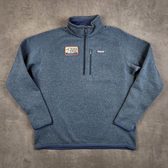 Patagonia Better Sweater 1/4 Zip Pullover Jacket Mens XL Navy Blue Fleece Patch - Picture 1 of 10